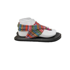 Sanuk Yoga Sling Back Multicolor Cabaret Kauai Blanket Flip Flop Samdals Sz 9